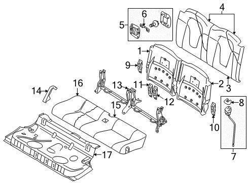 2010 Audi TT Quattro Rear Seat Components