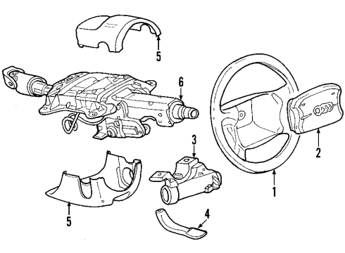 2000 Audi A8 Quattro Steering Wheel Diagram for 4B0-419-091-AM-74J