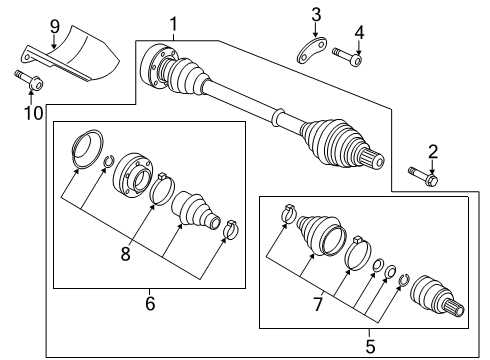 2016 Audi S3 Drive Axles - Front