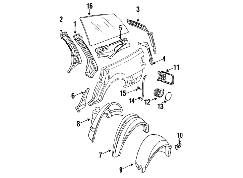 1995 Audi A6 Inner Structure - Quarter Panel