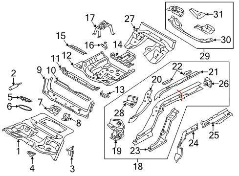 2021 Audi S4 Rear Floor & Rails