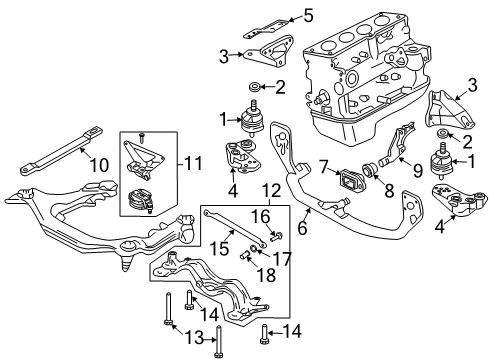 2006 Audi A4 Engine & Trans Mounting