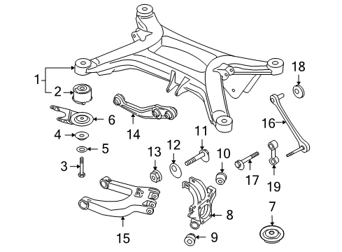 2008 Audi S8 Rear Suspension Components, Ride Control, Stabilizer Bar