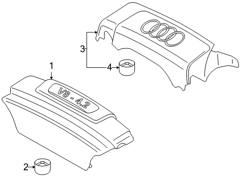 2005 Audi A8 Quattro Engine Appearance Cover