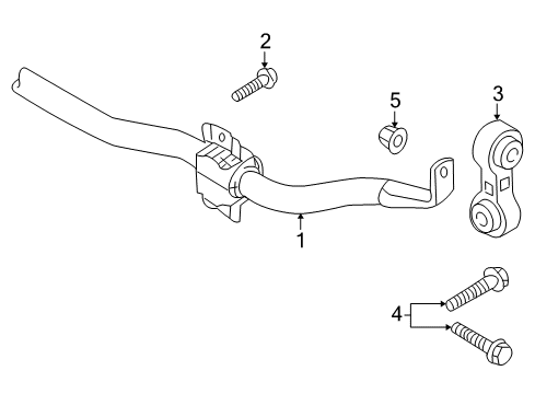 2016 Audi S5 Rear Suspension Components, Upper Control Arm, Stabilizer Bar Diagram 1