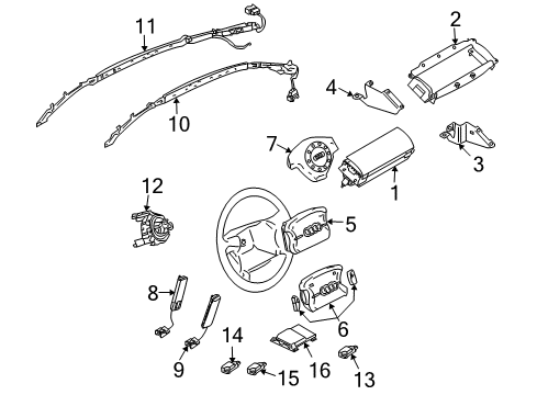 2004 Audi S4 Air Bag Components