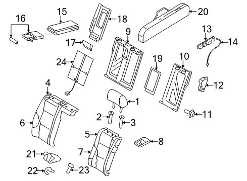 2013 Audi RS5 Rear Seat Components