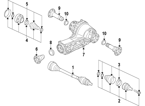 2015 Audi S8 Rear Axle, Axle Shafts & Joints, Differential, Drive Axles, Propeller Shaft