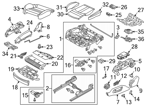 2020 Audi A8 Quattro Front Seat Components