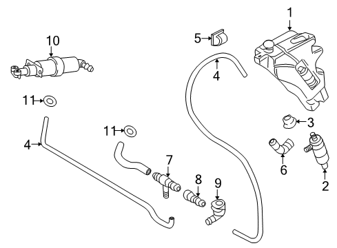 2010 Audi TT Quattro Washer Components