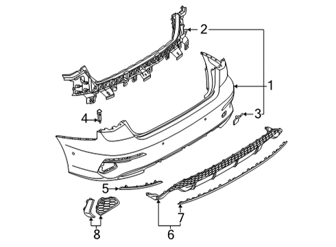 2023 Audi S3 Bumper & Components - Rear Diagram 1