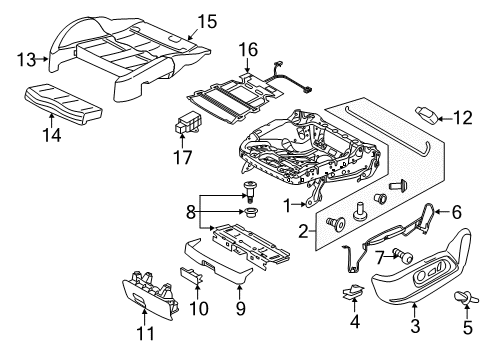 2017 Audi Q3 Quattro Front Seat Components