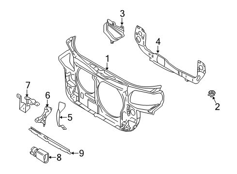 2007 Audi S4 Radiator Support