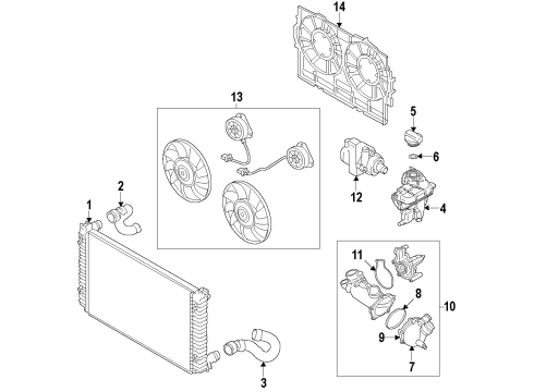 2014 Audi RS7 Cooling System, Radiator, Water Pump, Cooling Fan