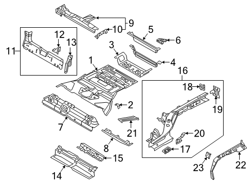 2022 Audi e-tron Quattro Rear Floor & Rails