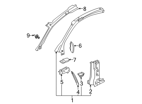 2022 Audi A5 Sportback Hinge Pillar