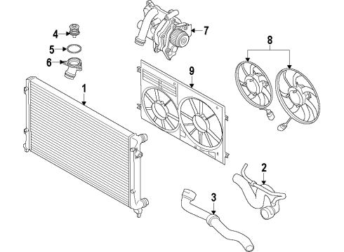 2014 Audi A6 Cooling System, Radiator, Water Pump, Cooling Fan