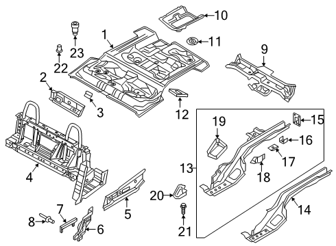 2017 Audi TT Quattro Rear Body - Floor & Rails