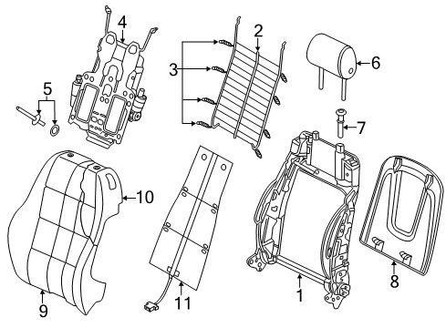 2013 Audi A7 Quattro Front Seat Components