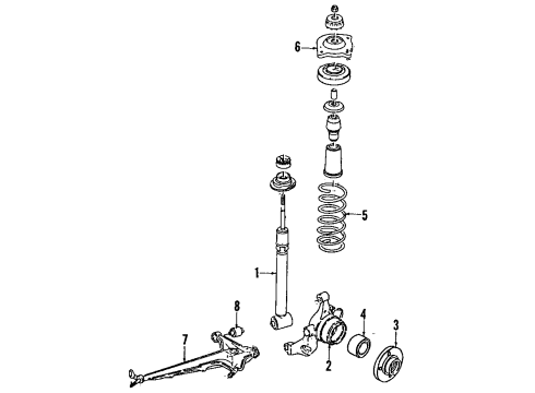 1988 Audi 5000 Rear Axle, Suspension Components