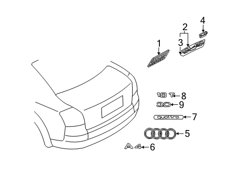 2004 Audi S4 Exterior Trim - Lift Gate