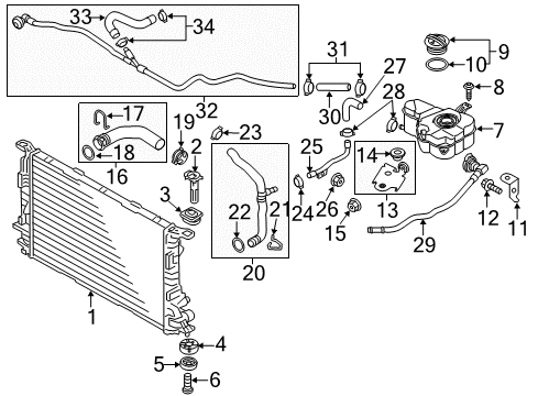 2014 Audi A8 Quattro Expansion Tank Diagram for 4H0-121-403-N