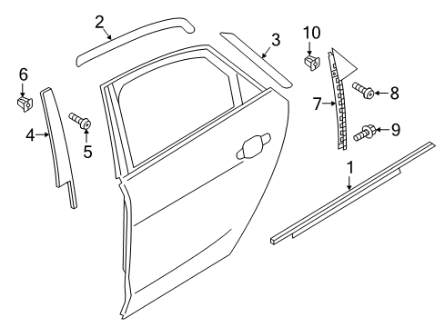 2015 Audi A8 Quattro Exterior Trim - Rear Door