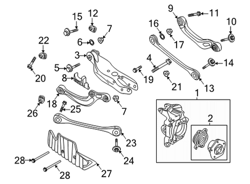 2021 Audi RS6 Avant Rear Suspension Components, Lower Control Arm, Upper Control Arm, Ride Control, Stabilizer Bar