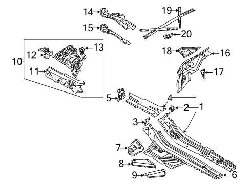 2022 Audi S6 Structural Components & Rails