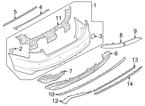 2021 Audi S4 Bumper & Components - Rear Diagram 1