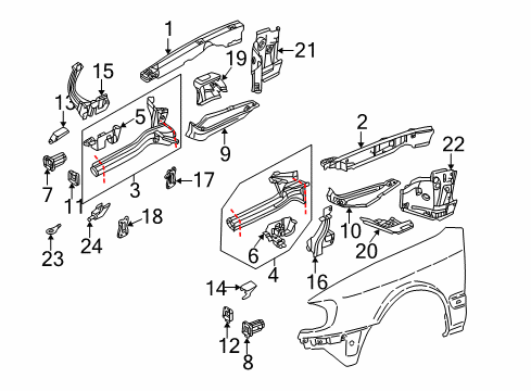 2005 Audi Allroad Quattro Structural Components & Rails