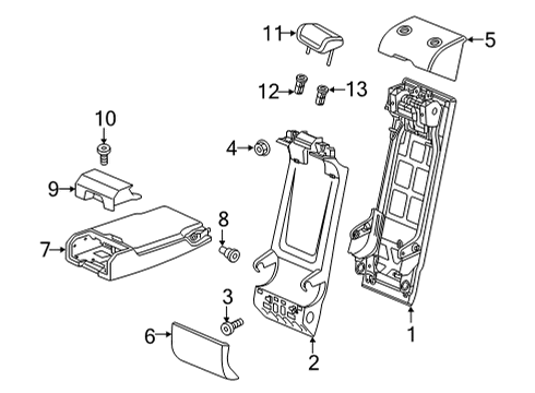 2022 Audi A6 allroad Rear Seat Components Diagram 1