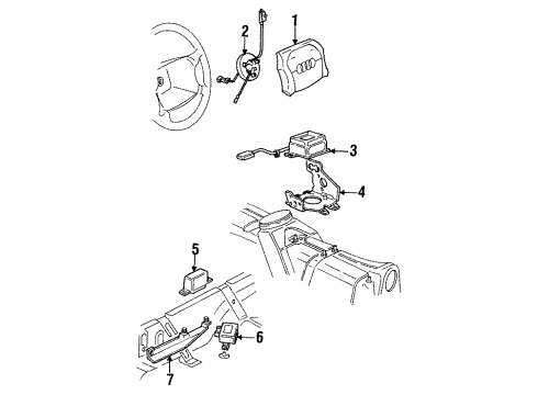 1992 Audi V8 Quattro Air Bag Components