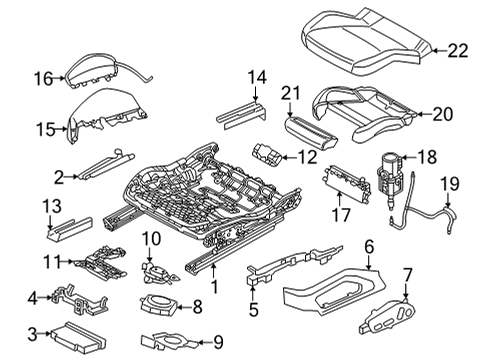 2022 Audi e-tron GT Front Seat Components