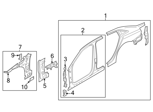 2023 Audi RS3 Aperture Panel, Hinge Pillar, Uniside