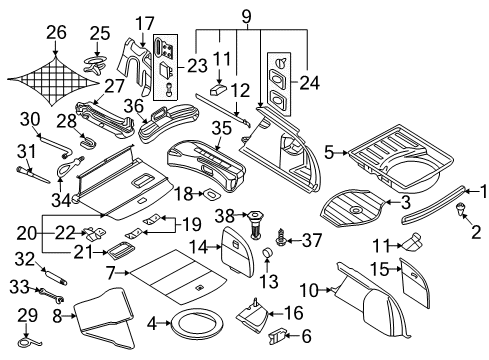 2006 Audi A4 Quattro Interior Trim - Rear Body