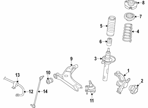 2018 Audi TT RS Quattro Front Suspension Components, Lower Control Arm