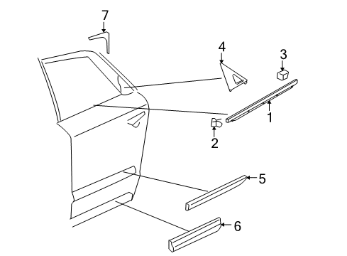 2008 Audi S8 Exterior Trim - Rear Door