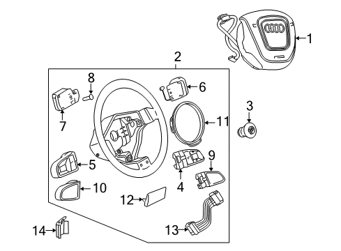 2010 Audi S5 Steering Column & Wheel, Steering Gear & Linkage, Shroud, Switches & Levers