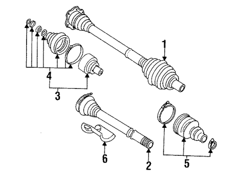 1995 Audi S6 Drive Axles - Front