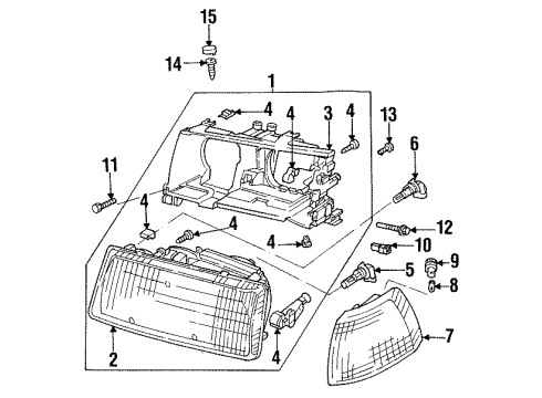 1992 Audi V8 Quattro Headlamps