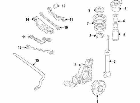 2023 Audi Q7 Rear Suspension, Lower Control Arm, Upper Control Arm, Ride Control, Stabilizer Bar, Suspension Components