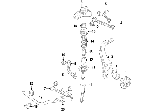 2015 Audi allroad Front Suspension Components, Lower Control Arm, Stabilizer Bar