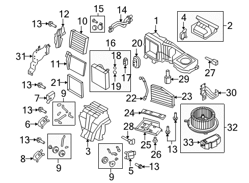 2010 Audi TT Quattro A/C Evaporator & Heater Components