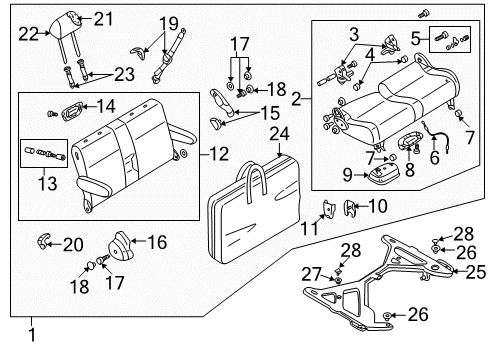 1998 Audi A6 Quattro Rear Seat Components