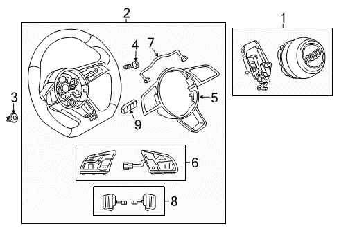 2016 Audi A3 Sportback e-tron Steering Column & Wheel, Steering Gear & Linkage, Shroud, Switches & Levers