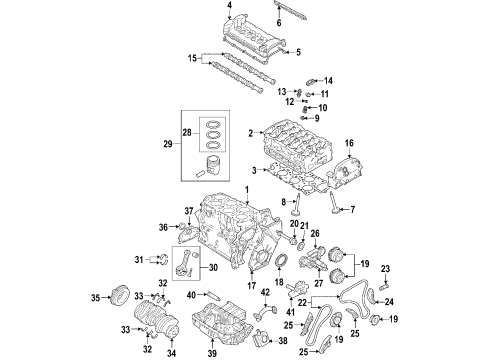 2007 Audi A3 Quattro Engine Parts, Mounts, Cylinder Head & Valves, Camshaft & Timing, Oil Cooler, Oil Pan, Oil Pump, Crankshaft & Bearings, Pistons, Rings & Bearings