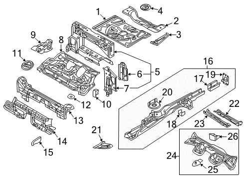 2015 Audi A3 Rear Body - Floor & Rails