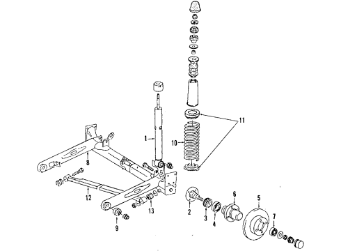 1990 Audi 80 Rear Axle, Suspension Components