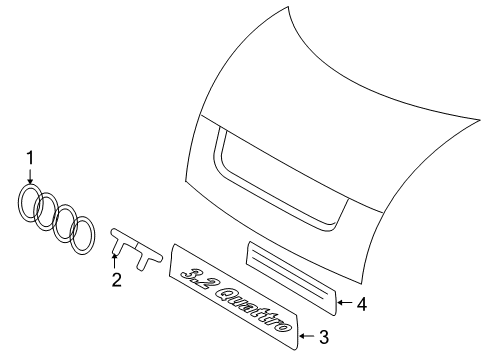 2010 Audi TT Quattro Exterior Trim - Trunk Lid